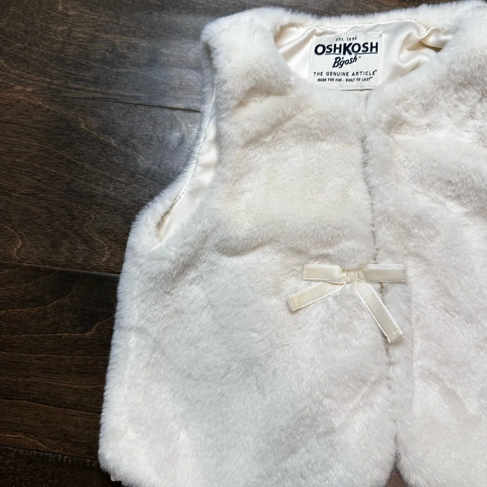 OshKosh B'gosh Faux Fur Vest Toddler Girl Size 3T